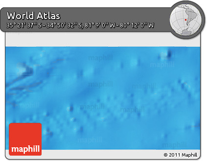 Physical 3D Map of the Area around 35° 6' 5" S, 80° 40' 30" W
