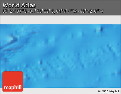 Physical 3D Map of the Area around 35° 6' 5" S, 80° 40' 30" W