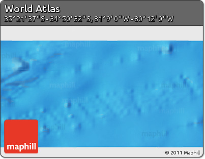 Physical 3D Map of the Area around 35° 6' 5" S, 80° 40' 30" W