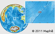 Physical Location Map of the area around 35° 6' 5" S, 81° 40' 30" E