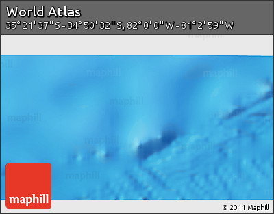 Physical 3D Map of the Area around 35° 6' 5" S, 81° 31' 30" W