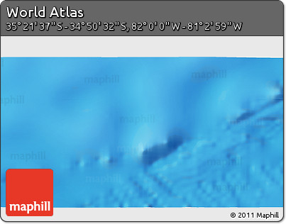 Physical 3D Map of the Area around 35° 6' 5" S, 81° 31' 30" W