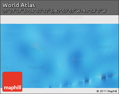 Physical 3D Map of the Area around 35° 6' 5" S, 82° 22' 30" W