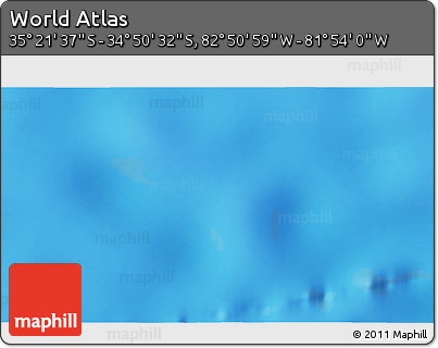 Physical 3D Map of the Area around 35° 6' 5" S, 82° 22' 30" W
