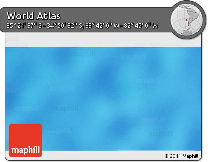Shaded Relief 3D Map of the Area around 35° 6' 5" S, 83° 13' 29" W
