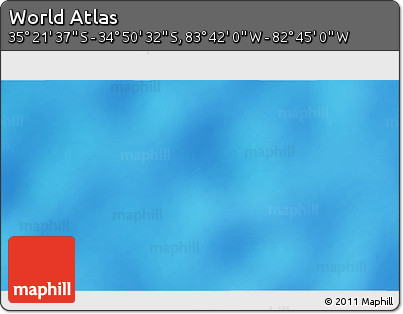 Shaded Relief 3D Map of the Area around 35° 6' 5" S, 83° 13' 29" W