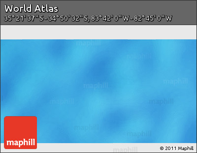 Shaded Relief 3D Map of the Area around 35° 6' 5" S, 83° 13' 29" W