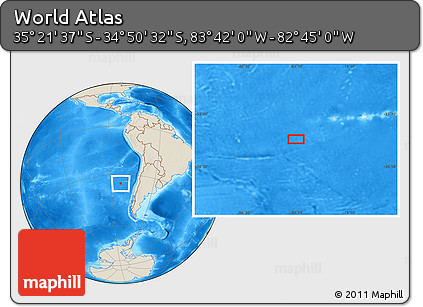 Shaded Relief Location Map of the Area around 35° 6' 5" S, 83° 13' 29" W