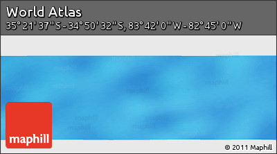 Physical Panoramic Map of the Area around 35° 6' 5" S, 83° 13' 29" W