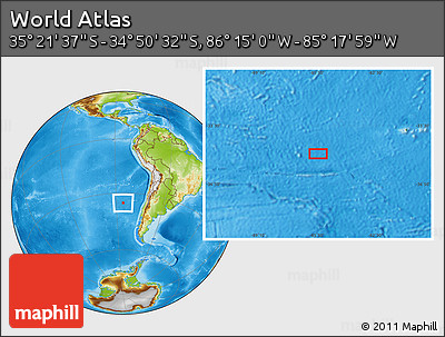 Physical Location Map of the Area around 35° 6' 5" S, 85° 46' 30" W