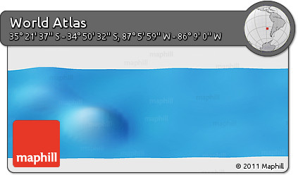 Physical Panoramic Map of the Area around 35° 6' 5" S, 86° 37' 30" W
