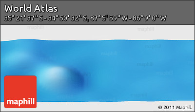 Physical Panoramic Map of the Area around 35° 6' 5" S, 86° 37' 30" W
