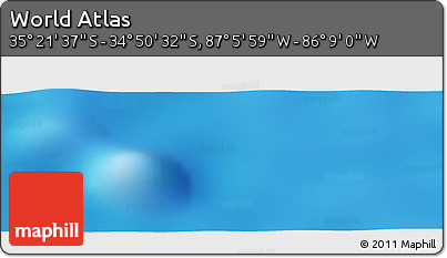 Physical Panoramic Map of the Area around 35° 6' 5" S, 86° 37' 30" W