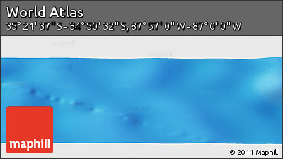 Physical Panoramic Map of the Area around 35° 6' 5" S, 87° 28' 29" W