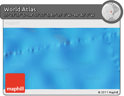 Physical 3D Map of the Area around 35° 6' 5" S, 89° 10' 30" W