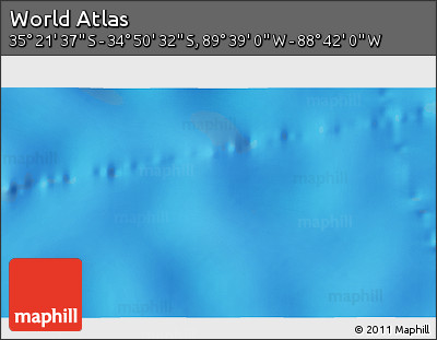 Physical 3D Map of the Area around 35° 6' 5" S, 89° 10' 30" W