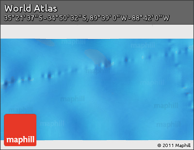 Shaded Relief 3D Map of the Area around 35° 6' 5" S, 89° 10' 30" W