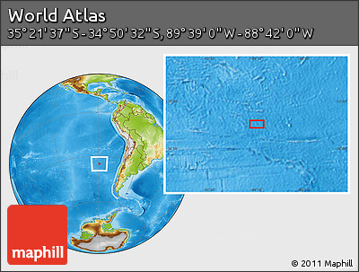 Physical Location Map of the Area around 35° 6' 5" S, 89° 10' 30" W
