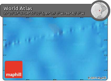 Physical Map of the Area around 35° 6' 5" S, 89° 10' 30" W
