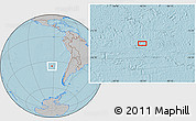 Gray Location Map of the area around 35° 6' 5" S, 92° 34' 29" W, hill shading