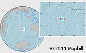 Gray Location Map of the area around 35° 6' 5" S, 93° 34' 29" E, hill shading