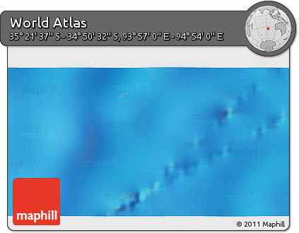 Shaded Relief 3D Map of the Area around 35° 6' 5" S, 94° 25' 30" E