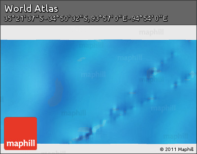 Shaded Relief 3D Map of the Area around 35° 6' 5" S, 94° 25' 30" E