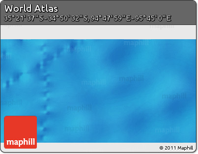 Physical 3D Map of the Area around 35° 6' 5" S, 95° 16' 30" E