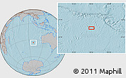 Gray Location Map of the area around 35° 6' 5" S, 98° 40' 30" E, hill shading
