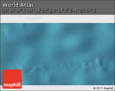 Satellite 3D Map of the Area around 35° 33' 50" S, 0° 55' 29" E