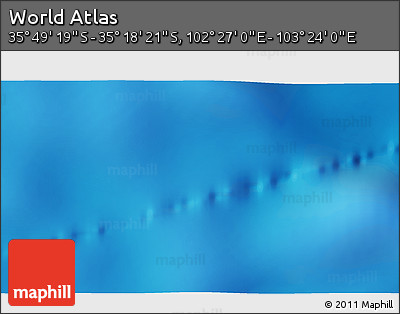 Physical 3D Map of the Area around 35° 33' 50" S, 102° 55' 30" E