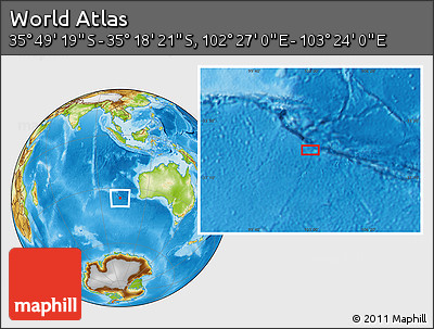 Physical Location Map of the Area around 35° 33' 50" S, 102° 55' 30" E