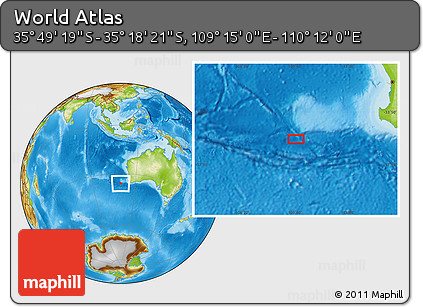 Physical Location Map of the Area around 35° 33' 50" S, 109° 43' 29" E