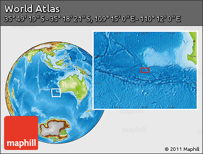 Physical Location Map of the Area around 35° 33' 50" S, 109° 43' 29" E