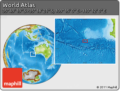 Physical Location Map of the Area around 35° 33' 50" S, 109° 43' 29" E