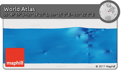 Physical Panoramic Map of the Area around 35° 33' 50" S, 109° 43' 29" E