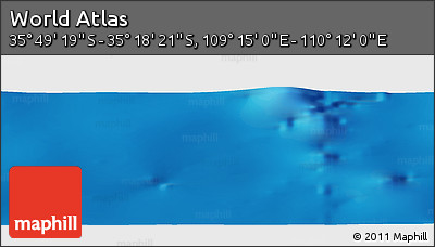 Physical Panoramic Map of the Area around 35° 33' 50" S, 109° 43' 29" E