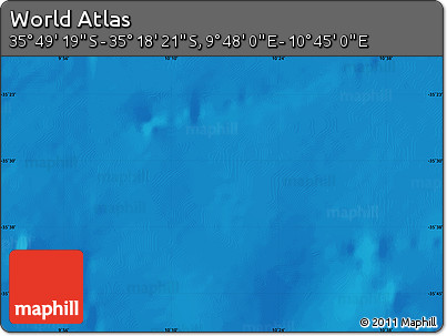 Physical Map of the Area around 35° 33' 50" S, 10° 16' 30" E