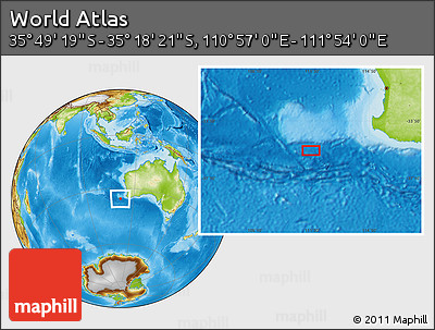 Physical Location Map of the Area around 35° 33' 50" S, 111° 25' 30" E