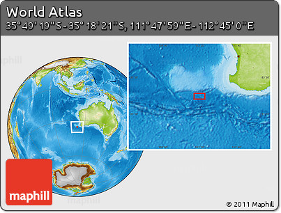 Physical Location Map of the Area around 35° 33' 50" S, 112° 16' 30" E