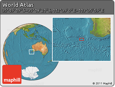 Satellite Location Map of the Area around 35° 33' 50" S, 113° 7' 30" E