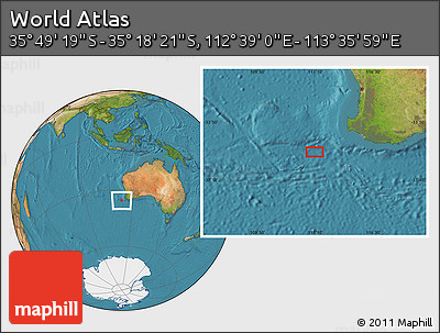 Satellite Location Map of the Area around 35° 33' 50" S, 113° 7' 30" E