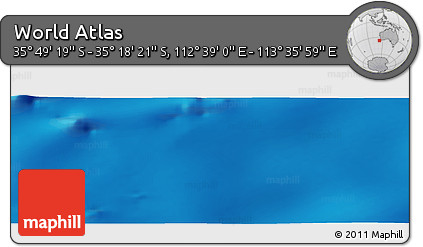 Physical Panoramic Map of the Area around 35° 33' 50" S, 113° 7' 30" E