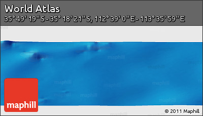 Physical Panoramic Map of the Area around 35° 33' 50" S, 113° 7' 30" E