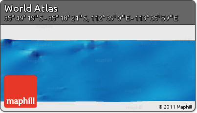 Physical Panoramic Map of the Area around 35° 33' 50" S, 113° 7' 30" E