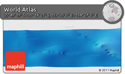 Physical Panoramic Map of the Area around 35° 33' 50" S, 113° 58' 29" E