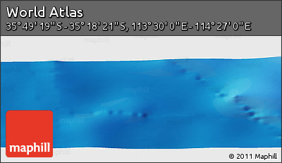Physical Panoramic Map of the Area around 35° 33' 50" S, 113° 58' 29" E