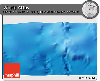 Physical 3D Map of the Area around 35° 33' 50" S, 114° 49' 29" E