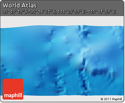 Physical 3D Map of the Area around 35° 33' 50" S, 114° 49' 29" E