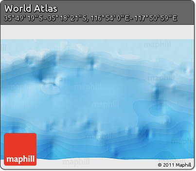 Political 3D Map of the Area around 35° 33' 50" S, 117° 22' 30" E